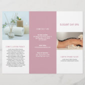 Eenvoudige roze elegant spa drievoudig brochure (Voorkant)