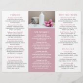 Eenvoudige roze elegant spa drievoudig brochure (Achterkant)