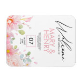 Eenvoudige roze elegante bloembruiloft, behalve de magneet (Horizontaal)