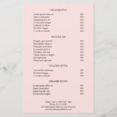 Eenvoudige roze, elegante, moderne zakelijke prijs (Achterkant)