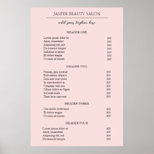 Eenvoudige roze, elegante, moderne zakelijke prijs poster