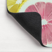 Eenvoudige roze en gele leemons | Mousepad Muismat (Hoek)