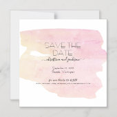 Eenvoudige roze en gele Waterverf: datum opslaan Magnetische Uitnodiging (Voorkant)