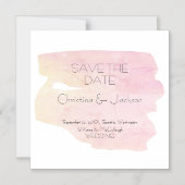 Eenvoudige Roze en Gele Waterverf Swash Bruiloft Magnetische Uitnodiging (Voorkant)