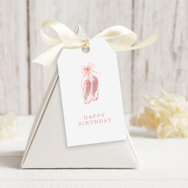 Eenvoudige roze en glitter Ballerina Shoes Birthda Cadeaulabel