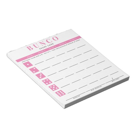 Eenvoudige roze en witte Bunco-smartcardlaptop Notitieblok (Schuin)