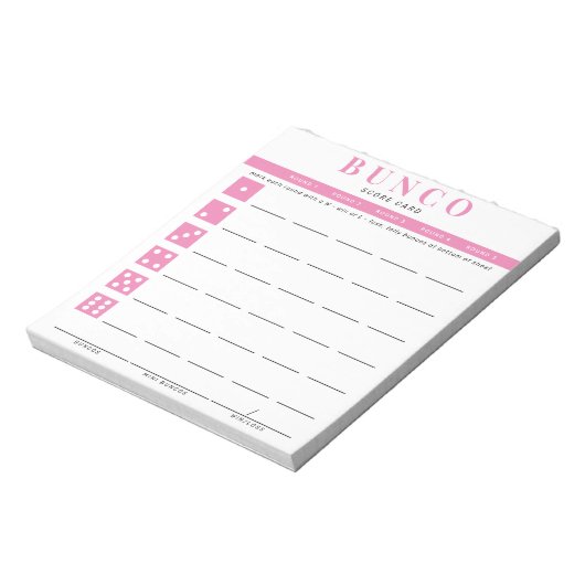Eenvoudige roze en witte Bunco-smartcardlaptop Notitieblok (Linkerzijde)