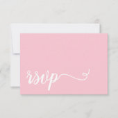 Eenvoudige Roze en witte Kalligrafie RSVP Bruiloft (Voorkant)