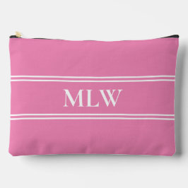 Eenvoudige Roze en Witte Monogram Sjabloon Etui