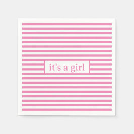 Eenvoudige roze en witte strepen servet