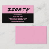 Eenvoudige roze en zwarte haarstijl nagels schoonh visitekaartje (Voorkant / Achterkant)