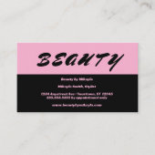 Eenvoudige roze en zwarte haarstijl nagels schoonh visitekaartje (Voorkant)