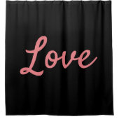 Eenvoudige roze en zwarte liefde douchegordijn (Voorkant)