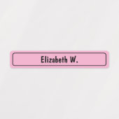 Eenvoudige Roze en Zwarte Meisje Naam Sjabloon Labels (Design 1)