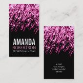 Eenvoudige, roze, fallende sterren visitekaartje (Voorkant / Achterkant)