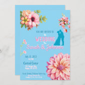 Eenvoudige roze Floral Kaart (Voorkant / Achterkant)