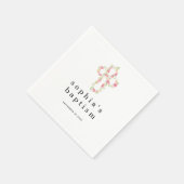 Eenvoudige roze Florals Kruisnaam Datum Meisje Bap Servet (Hoek)