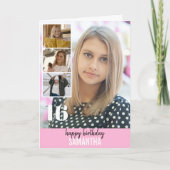 Eenvoudige roze foto | Collage Verjaardag Wenskaar Kaart (Voorkant)