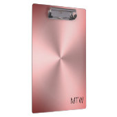 Eenvoudige Roze Geborsteld Metalen Look met Monogr Klembord (Rechts)