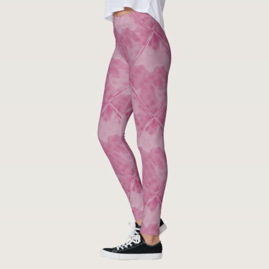 Eenvoudige roze gecontroleerde keramische tegels leggings (Links)