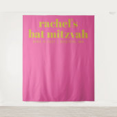 Eenvoudige roze gele kofferbak Mitzvah foto-achter Wandkleed (Voorkant)