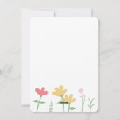 Eenvoudige roze gele Wildflower Birthday Kaart (Achterkant)