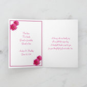 Eenvoudige Roze Gerbera Tulp Trouw Dankjewel Bedankkaart (Binnen)