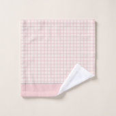 Eenvoudige roze geruite aangepaste naam boerderij bad handdoek (Wasdoekje)