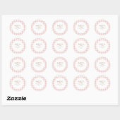 Eenvoudige roze geruite babyshower sticker (Vel)