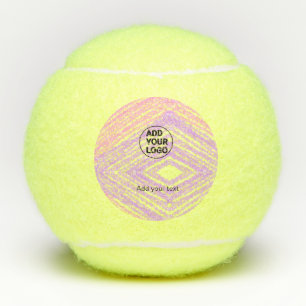Eenvoudige roze glinstertextuur glans logo tekst t tennisballen