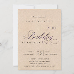 EENVOUDIGE ROZE GLITTER VERJAARDAG ELKE LEEFTIJD KAART