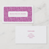 Eenvoudige roze glitter visitekaartje (Voorkant / Achterkant)