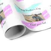 Eenvoudige roze glitterblauwe moederdag voegt naam cadeaupapier (Rol Hoek)