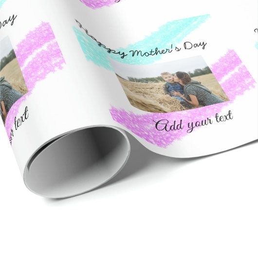 Eenvoudige roze glitterblauwe moederdag voegt naam cadeaupapier (Rol Hoek)