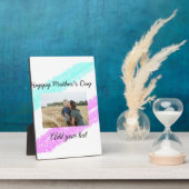 Eenvoudige roze glitterblauwe moederdag voegt naam fotoplaat (Zijkant)