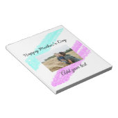 Eenvoudige roze glitterblauwe moederdag voegt naam notitieblok (Schuin)