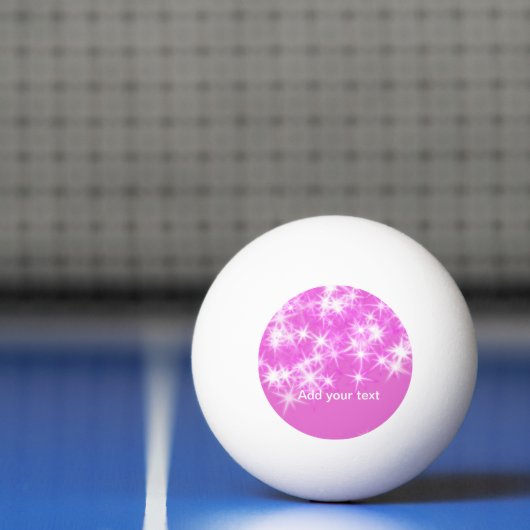 Eenvoudige roze glittersparren voegen jouw tekst t pingpongbal (Net)