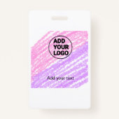 Eenvoudige roze glittertextuur sparkle voegt logo- badge (Achterkant)