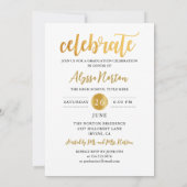 Eenvoudige roze Gold Confetti fotograaf Partij Kaart (Achterkant)