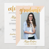 Eenvoudige roze Gold Confetti fotograaf Partij Kaart (Voorkant / Achterkant)