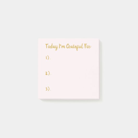 Eenvoudige roze & Gold Gratitude Post-it® Notes (Voorkant)