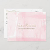 Eenvoudige roze Gold Waterverf Benoeming Herinneri Briefkaart (Voorkant / Achterkant)