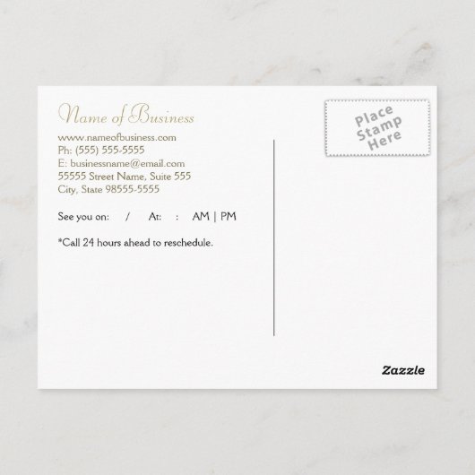 Eenvoudige roze Gold Waterverf Benoeming Herinneri Briefkaart (Achterkant)