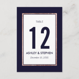 Eenvoudige roze gouden afgelijnde tafelkaartjes in kaart