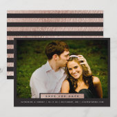 Eenvoudige roze gouden blokfoto save the date (Voorkant / Achterkant)