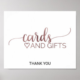 Eenvoudige Roze Gouden Calligrafie Kaarten en Cade Poster