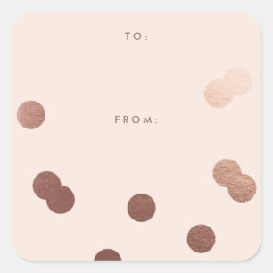 Eenvoudige Roze Gouden Confetti Stip Roze Algemeen Vierkante Sticker