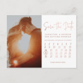 Eenvoudige roze gouden fotokalender save the date aankondigingskaart (Voorkant)
