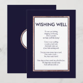 Eenvoudige roze gouden gevoerde marinewensput kaart (Voorkant / Achterkant)