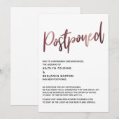 Eenvoudige Roze Gouden Handgeschreven Uitgestelde  Kaart (Voorkant / Achterkant)